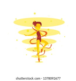 ballerina glows beautifully on a white background
