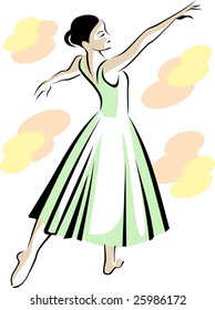 Ballerina in a green dress