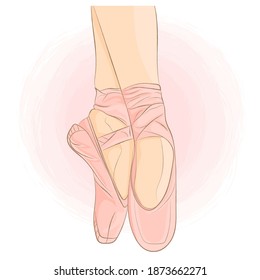 Ballerina in her Pink Ballet Pointes