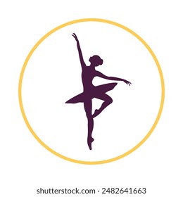 Icono de la bailarina diseño de arte de moda abstracto Vector colorido ilustración de fondo