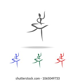 ballerina icon. Elements of dance multi colored icons. Premium quality graphic design icon. Simple icon for websites, web design, mobile app, info graphics on white background