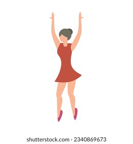 Ballerina icon flat vector. Ballet girl. Dance princess isolated