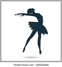 Ballerina icon on the background