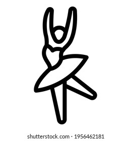 Ballerina icon. Outline ballerina vector icon for web design isolated on white background