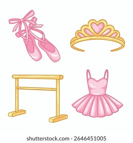 Ballerina icon set. Cartoon set of ballerina vector icons for web design