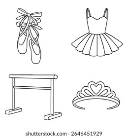 Ballerina icon set. Outline illustration of ballerina vector icons for web