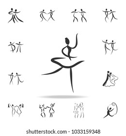 ballerina icon. Set of people in dance  element icons. Premium quality graphic design. Signs and symbols collection icon for websites, web design, mobile app on white background