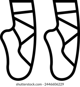 ballerina icon. Thin linear style design isolated on white background