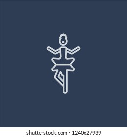 Ballerina icon. Trendy flat vector line Ballerina icon on dark blue background from Activity and Hobbies collection. 