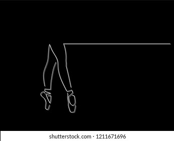 Ballerina isolated line drawing, vector illustration design. Music collection.