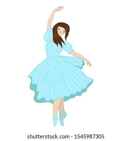 Ballerina isolated on a white background. Vector graphics.