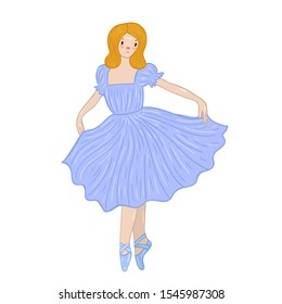 Ballerina isolated on a white background. Vector graphics.