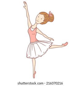 Ballerina. Isolated Vector Illustration