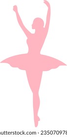 Ballerina isolated vector silhouette icon