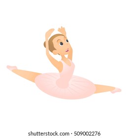 Ballerina jumps icon. Flat illustration of ballerina jumps vector icon for web