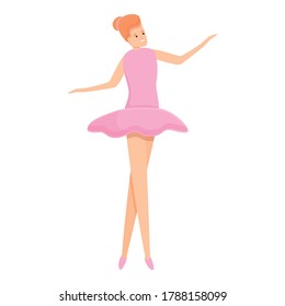 Ballerina kid icon. Cartoon of ballerina kid vector icon for web design isolated on white background