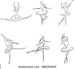 a ballerina is a light dancer with Pointe shoes and ballet flats