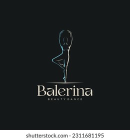 ballerina logo icon design template vector illustration
