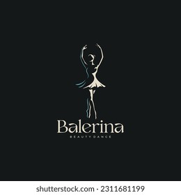 ilustración vectorial del diseño del icono de bailarina