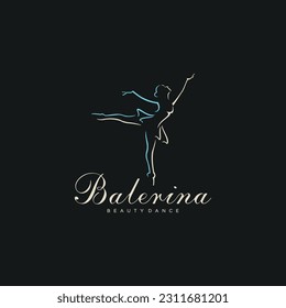 ilustración vectorial del diseño del icono de bailarina