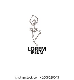 the ballerina logo template line art