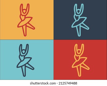 Ballerina Logo Template, Simple Flat Icon of dance,ballerina,ballet