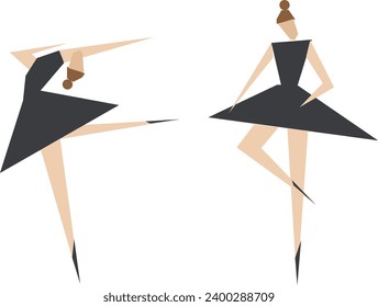 ballerina, made of geometric shapes