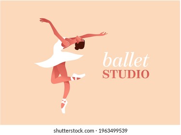 Ballerina y la moderna bailarina de la ilustración del conjunto de vectores planos. Belleza del ballet clásico. Joven bailarina de ballet elegante usando tutu. Zapatos de punta, colores pastel