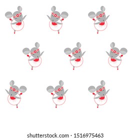 Ballerina mouse pattern Ready-made illustrations for fabric, textile, packaging, posters, design,
Hand-drawn. Cartoon style. Vector
