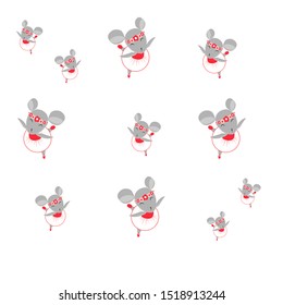 Ballerina mouse pattern Ready-made illustrations for fabric, textile, packaging, posters, design,
Hand-drawn. Cartoon style. Vector