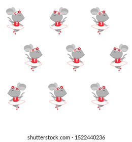 Ballerina mouse pattern Ready-made illustrations for fabric, textile, packaging, posters, design,
Hand-drawn. Cartoon style. Vector