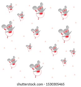 Ballerina mouse pattern Ready-made illustrations for fabric, textile, packaging, posters, design,
Hand-drawn. Cartoon style. Vector