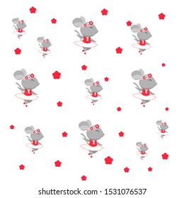 Ballerina mouse pattern Ready-made illustrations for fabric, textile, packaging, posters, design,
Hand-drawn. Cartoon style. Vector