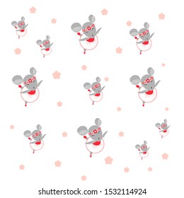 Ballerina mouse pattern Ready-made illustrations for fabric, textile, packaging, posters, design,
Hand-drawn. Cartoon style. Vector