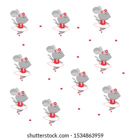 Ballerina mouse pattern Ready-made illustrations for fabric, textile, packaging, posters, design,
Hand-drawn. Cartoon style. Vector
