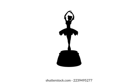 Silhouette Ballerina Music Box, vector de alta calidad