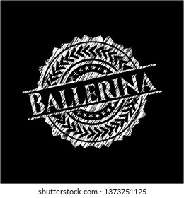 Ballerina on blackboard