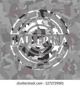 Ballerina on grey camo pattern