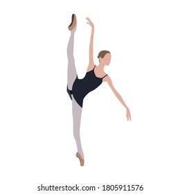 The ballerina on the white background 