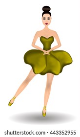 Ballerina on a white background. Vector illustration, eps10