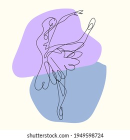 ballerina with one line modern portrait