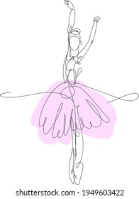 ballerina with one line modern portrait