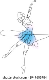 ballerina with one line modern portrait
