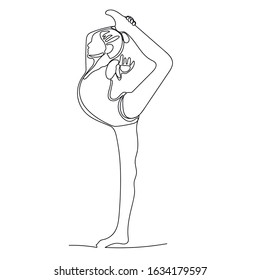 ballerina in one line. Sports and rhythmic gymnastics. Continuous Line Art Drawing. Ballet Dancer ballerina. Vector Illustration