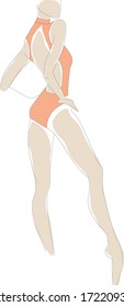 Ballerina en vectorial de leotardo anaranjado