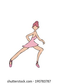 Ballerina perform dancing drawing vector