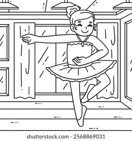 Ballerina Performing a Pirouette Coloring Page 