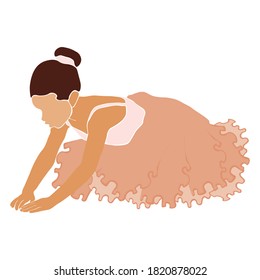 Ballerina in pink ballet tutu. Dancer in beautiful pose. Ballet. Vector illustration.