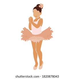 Ballerina in pink ballet tutu. Dancer in beautiful pose. Ballet. Vector illustration.