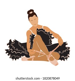 Ballerina in pink ballet tutu. Dancer in beautiful pose. Ballet. Vector illustration.